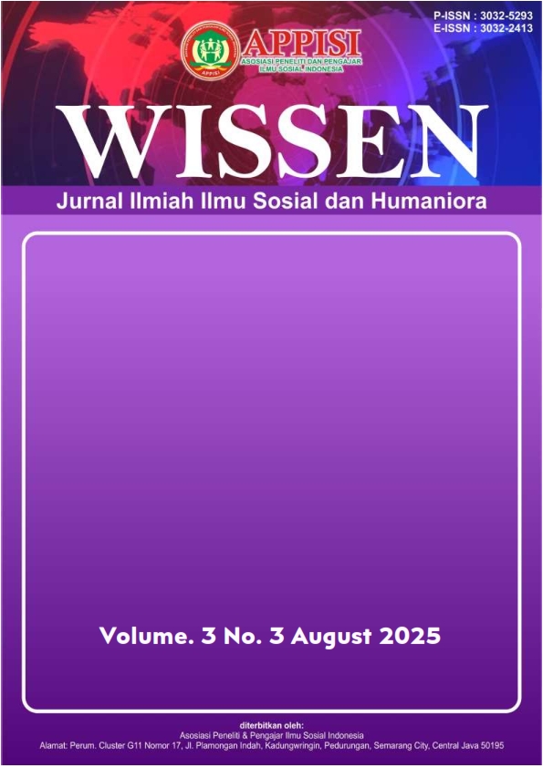 					View Vol. 3 No. 3 (2025): Agustus : WISSEN : Jurnal Ilmu Sosial dan Humaniora
				